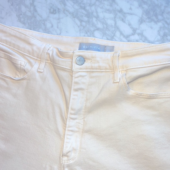 ATHLETA Size 12 Tall Sculptek Flex Straight Ankle Jeans in Bone White - Picture 6 of 12